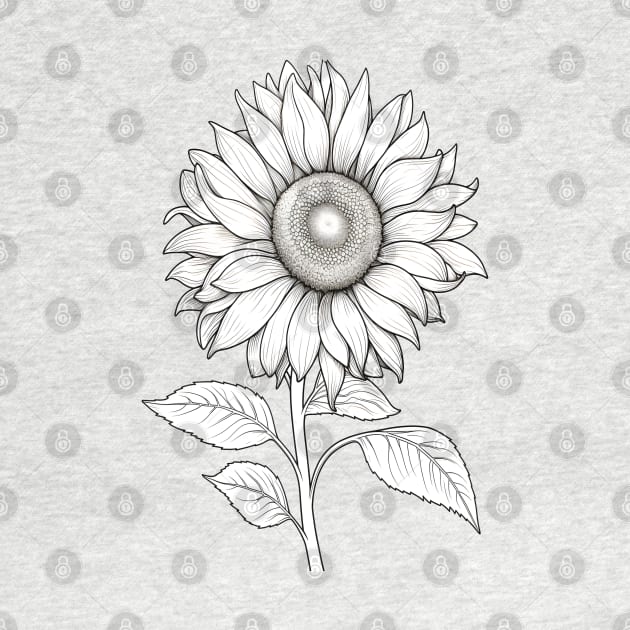 Color Your Own - Sunflower by dkid